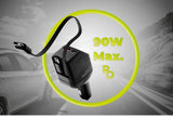 Mobile Origin 90w Car Charger Ca22 Usb-C+Usb-A 2x Cable 60cm
