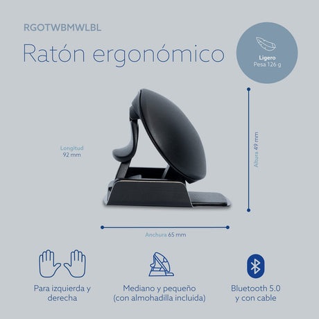 EAN 8719274491927 - R-Go Tools RGOTWBMWLBL ratón Oficina Ambidextro Bluetooth + USB Type-A Óptico 2400 DPI imagen 15