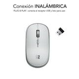 Raton Optico Wireless Mini Flat Silver Subblim Hasta 1600dpi/ Inalambrico/ Silent Click/ Ambidiestro