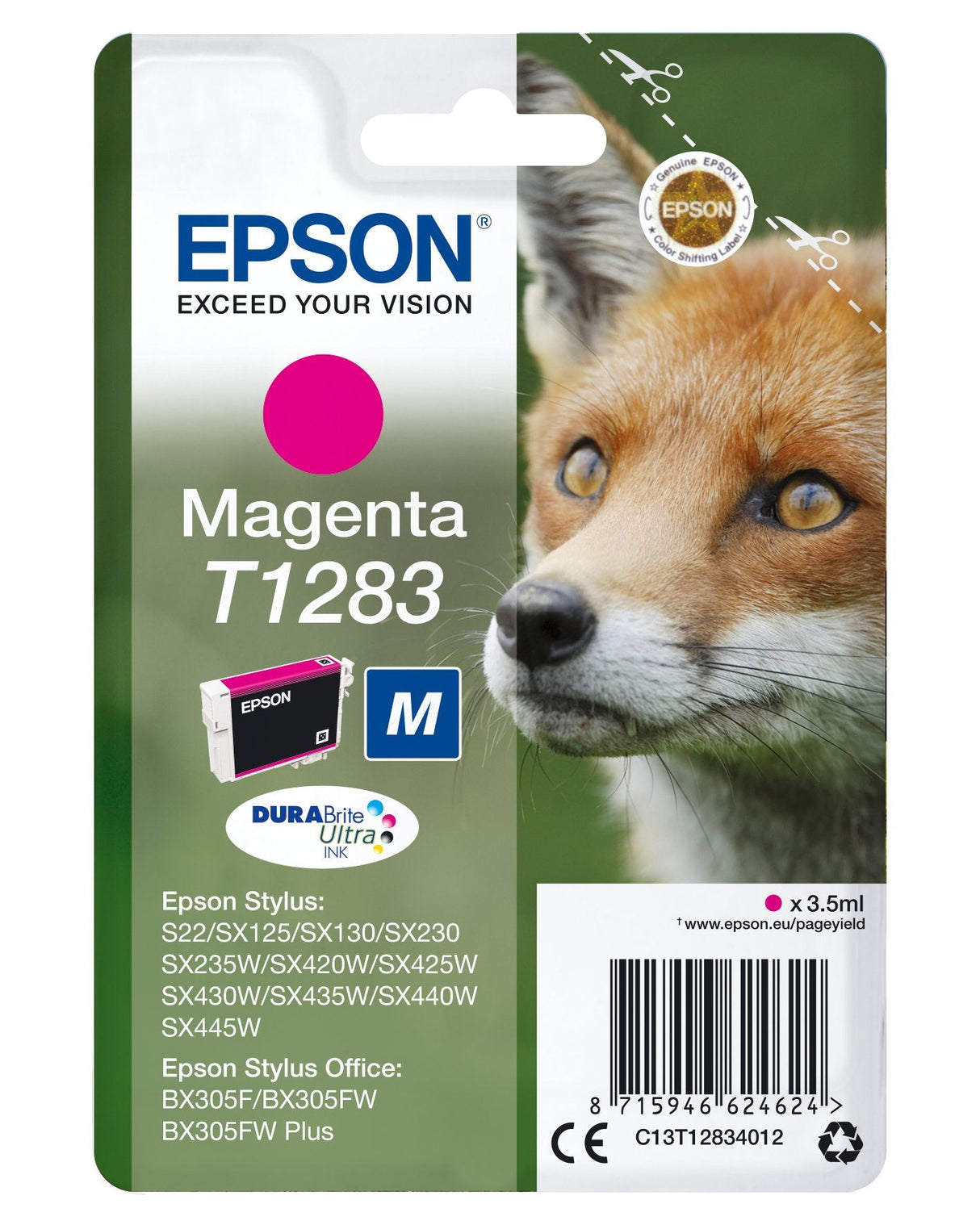 Tinta Original Epson T1283 Magenta Para Epson Stylus Office Bx305f, Bx305fw ,Bx305fw Plus ,S22