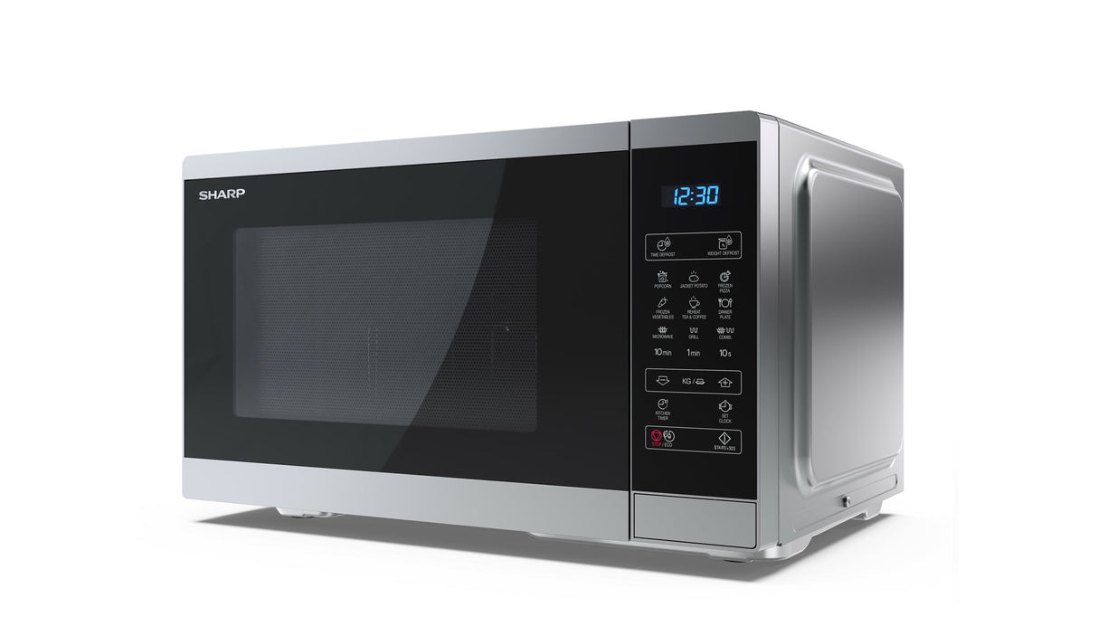 Microondas Sharp Yc-Mg252ae-S  Con Grill 25 L 900 W Negro, Plata