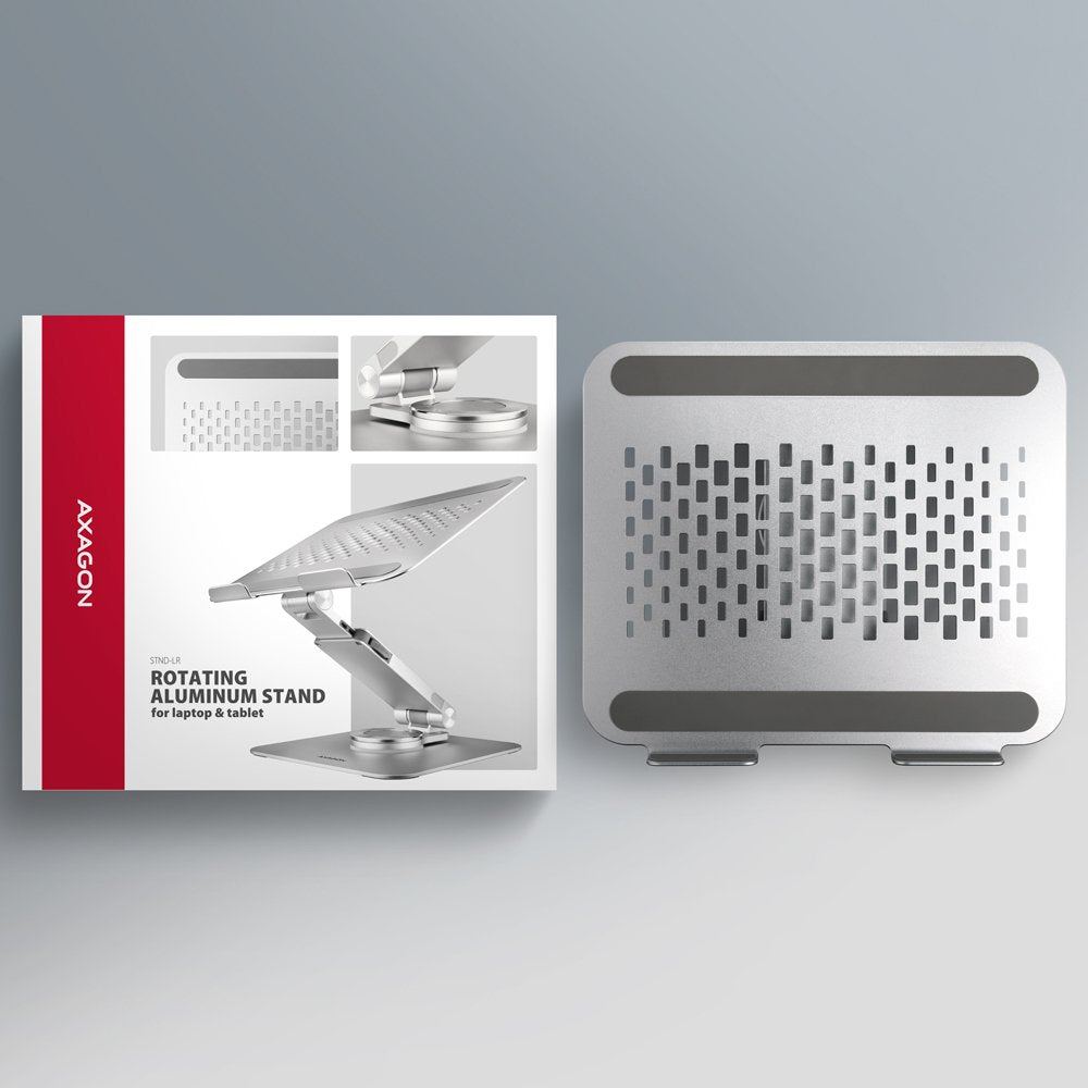 Stnd-Lr Podstawa Do Laptopów Aluminiowa 10-16" Regulowane Katy Nachylenia, Obrót O 360 Stopni