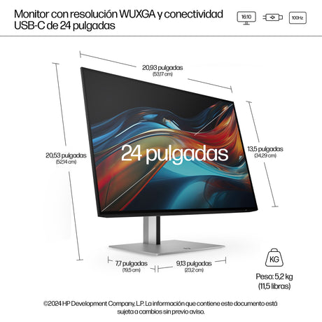 EAN 5715063476314 - HP Series 7 Pro 724pu pantalla para PC 61 cm (24") 1920 x 1200 Pixeles LCD Plata imagen 4