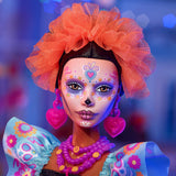 Muñeca Mattel Barbie Signature Día De Muertos 2024 Coleccionable Con Vestido Negro Con Volantes Hrm72