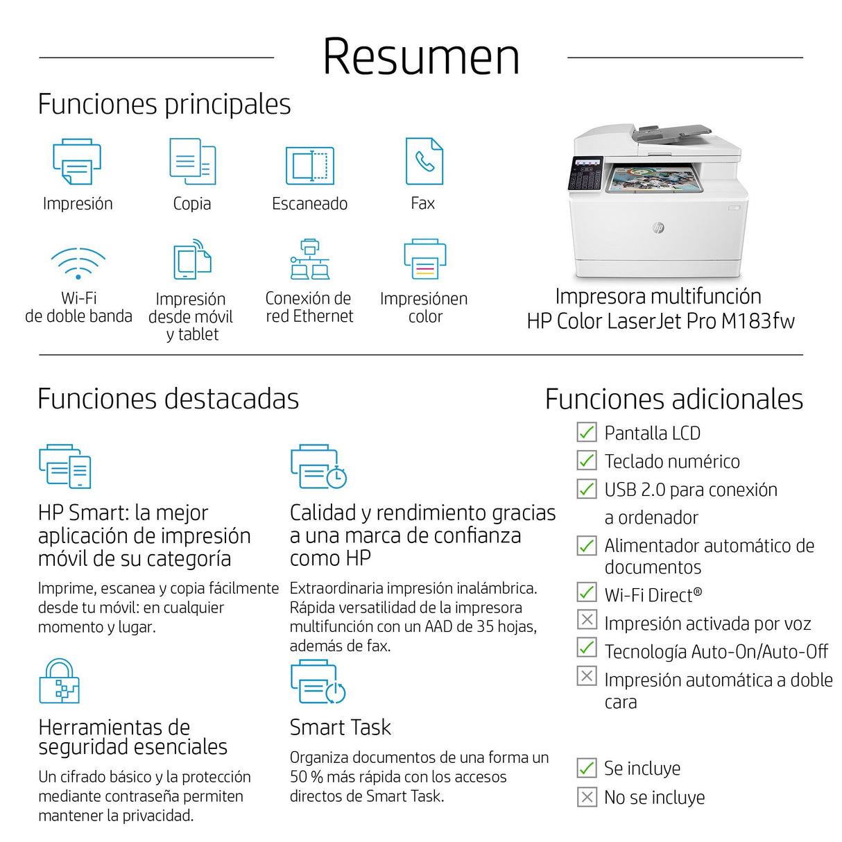 EAN 0193905485673 - HP Color LaserJet Pro MFP M183fw Laser A4 600 x 600 DPI 16 ppm Wifi imagen 17