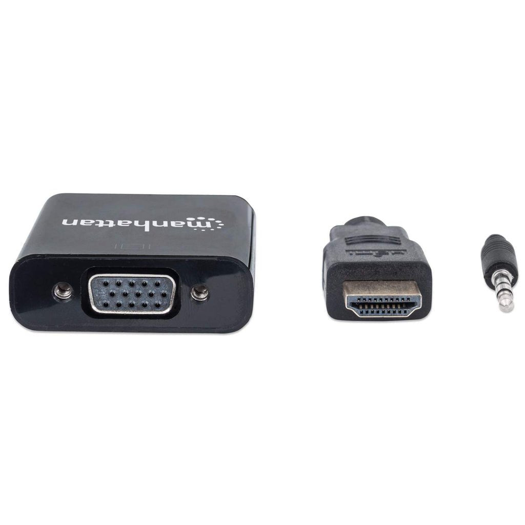 EAN 0766623151559 - Manhattan 151559 adaptador de cable de vídeo 0,3 m HDMI + 3.5mm VGA (D-Sub) Negro imagen 3