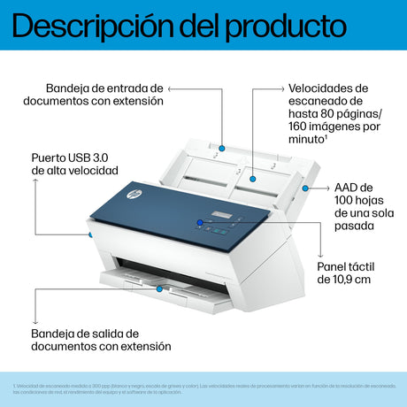EAN 0198701400714 - HP ScanJet Enterprise Flow 9000 s1 Escáner alimentado con hojas 600 x 600 DPI A3 Azul, Blanco imagen 3