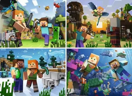 EAN 4005556057160 - Ravensburger 4 in a box Minecraft Puzzle rompecabezas 100 pieza(s) Videojuego imagen 2