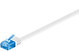 Cat 6a Flat-Patch Cable U/Utp, White, 1 M - Copper