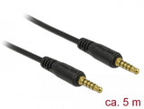 Delock Cable Conector Estéreo De 3,5 Mm De 5 Pines, Macho A Macho De 5 M Negro