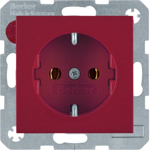 Berker 47438912 Schuko-Steckdose S.1 B.3 B.7 Glas Rot, G Länzen
