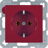 Berker 47438912 Schuko-Steckdose S.1 B.3 B.7 Glas Rot, G Länzen
