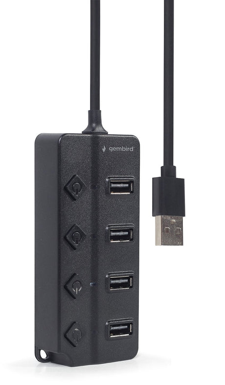 EAN 8716309124683 - Gembird USB 2.0 powered 4-port hub with switches black USB 2.0 Type-A Negro imagen 4