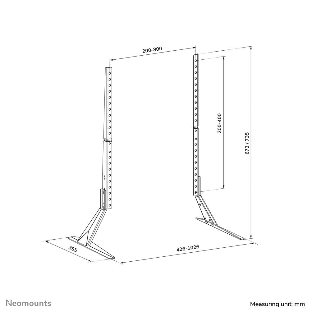Soporte Neomounts Tischhalterung 800x400mm 40kg 23-75'' Fix Negro