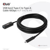 EAN 8719214472078 - CLUB3D CAC-1536 cable USB USB 3.2 Gen 2 (3.1 Gen 2) 5 m USB C USB A Negro imagen 2
