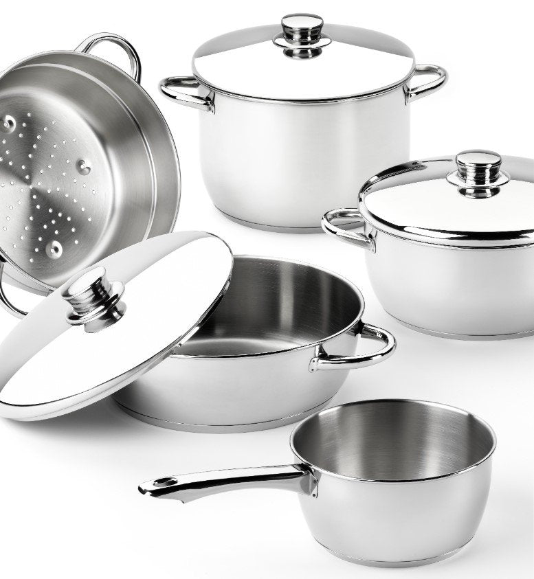 Pack Batería De Cocina Monix Optima2 Ma50001 Cazo Ø16cm Ollas Ø20 24cm Cacerolas Ø20 24cm Acero Inoxidable Apta Para Inducción