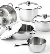 Pack Batería De Cocina Monix Optima2 Ma50001 Cazo Ø16cm Ollas Ø20 24cm Cacerolas Ø20 24cm Acero Inoxidable Apta Para Inducción