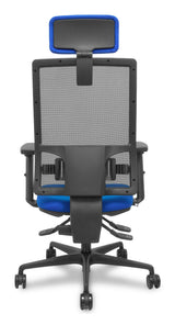 Piqueras Y Crespo Silla Bormate Asincro Malla Negra Asiento Bali Azul Brazos 2d Ruedas 65mm Cabecero Regulable