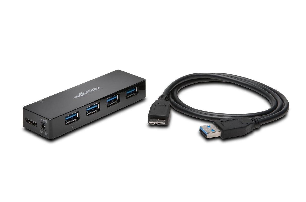Kensington Cargador Y Hub Usb 3.0 De Cuatro Puertos Uh4000c