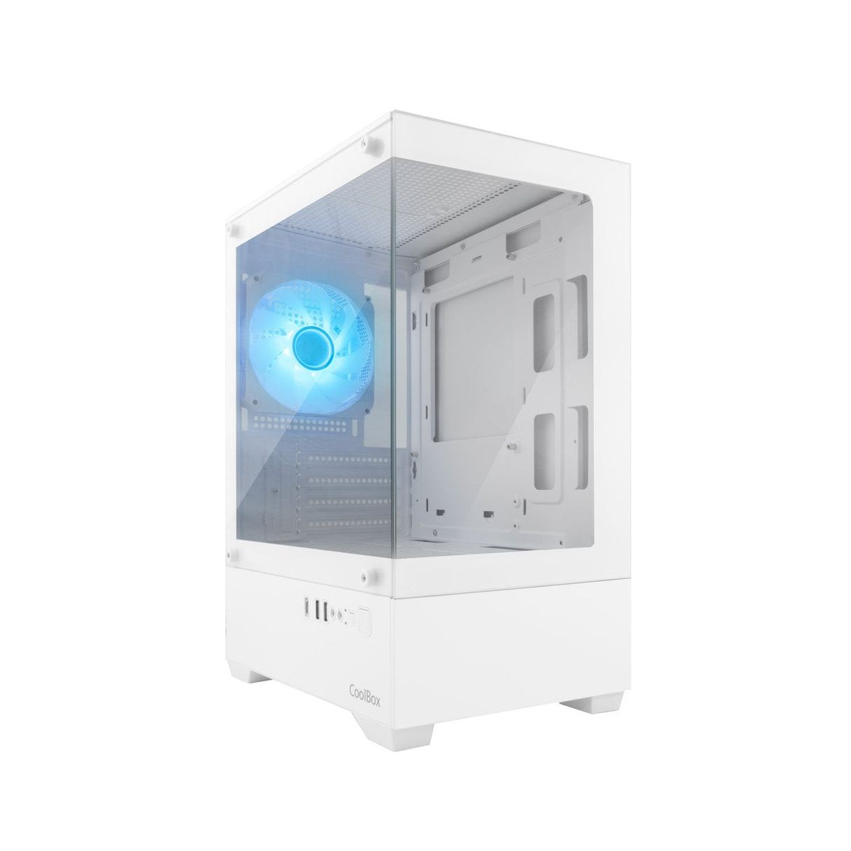 Caja Ordenador Gaming Coolbox Gm200 Vision Lite Matx Argb Cristal Templado Blanco