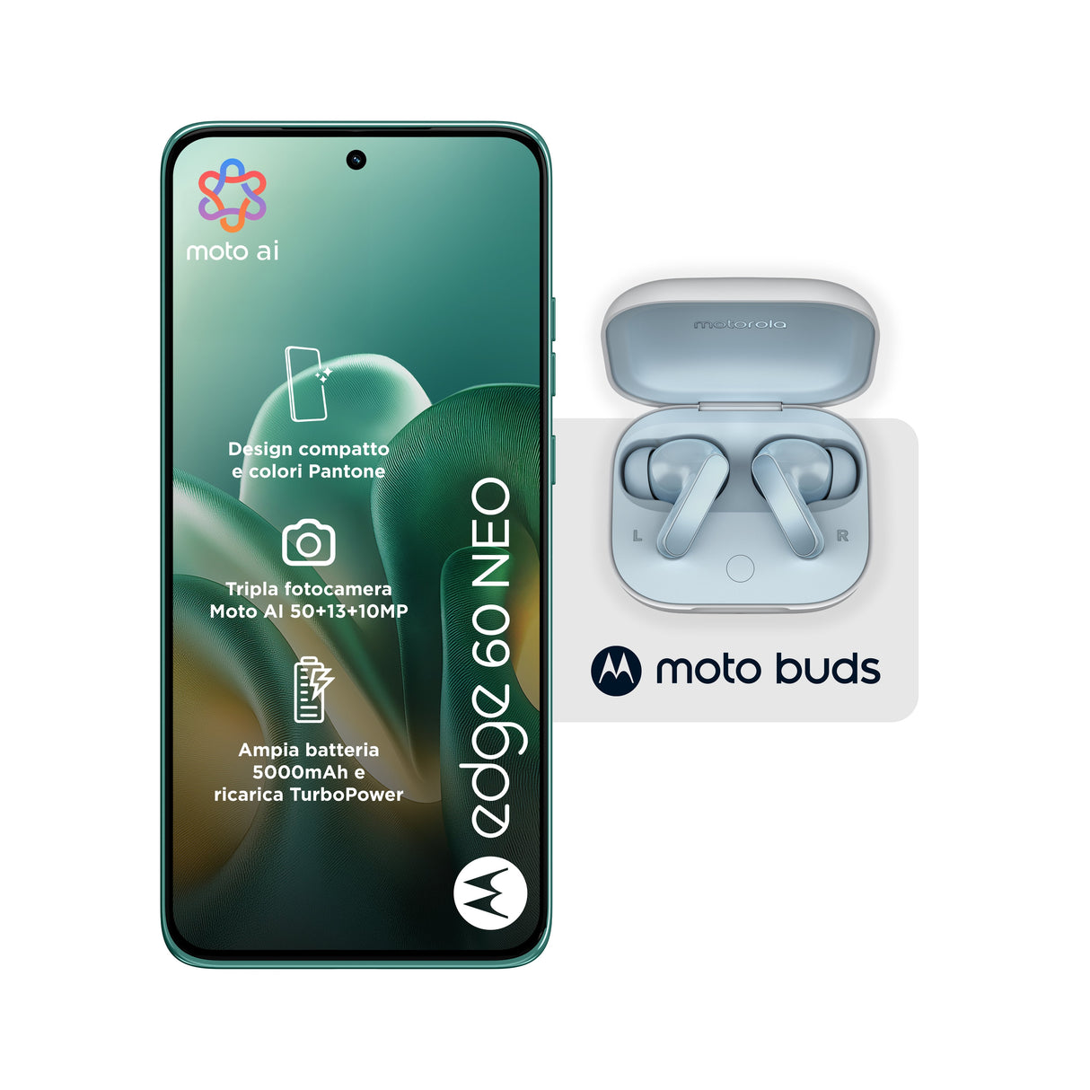 Motorola Edge 60 Neo 8+256gb 6.36" 5g Pantone Frostbite + Buds Ds Ita