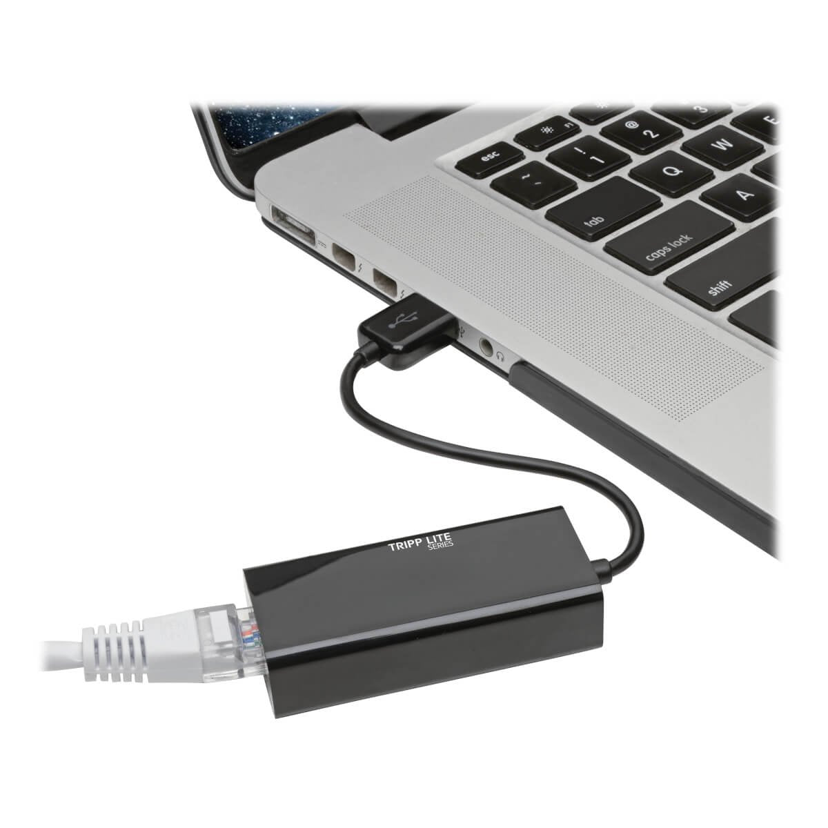 Adaptador Tripp Lite U236-000-R  Usb 2.0 Ethernet Nic - 10/100 Mbps, Rj45, Negro