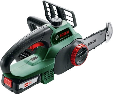 Motosierra Inalámbrica Bosch Universalchain 18, 18volt ,Verde / Negro, Batería De Iones De Litio De 2,5 Ah