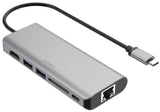 Deltaco Usb-C Dockingstation Hdmi/Rj45/2xusb/Sd Space Grau