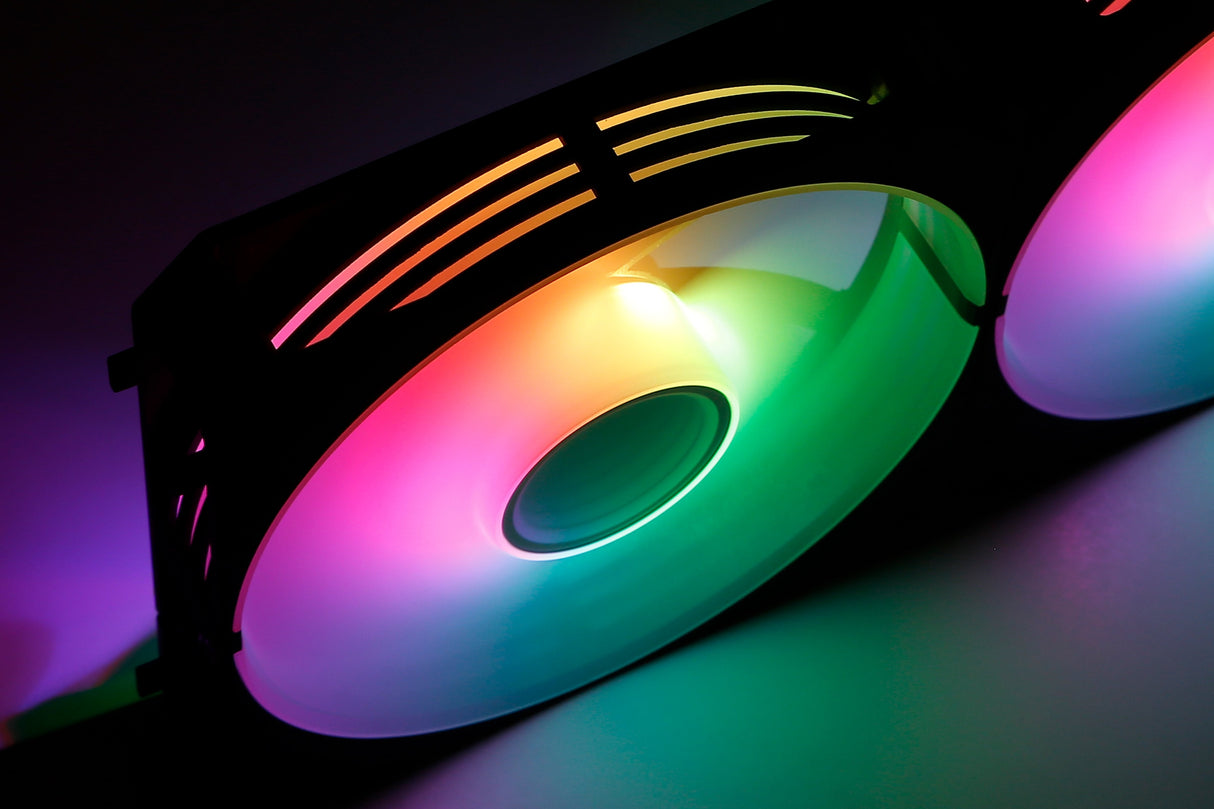 Abysm Gaming Arclight 2.0 Argb Black Pack De 3 Ventiladores 120mm Con Iluminacion Argb - Velocidad Max. 1500rpm - Conexion En Serie