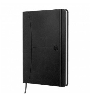 Oxford Cuaderno Cosido Signature 80h A5 1 Línea Cierre C/Goma Tapa Extradura Negro