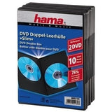 Hama Slim Dvd Double Jewel Case Pack Of 10, Black