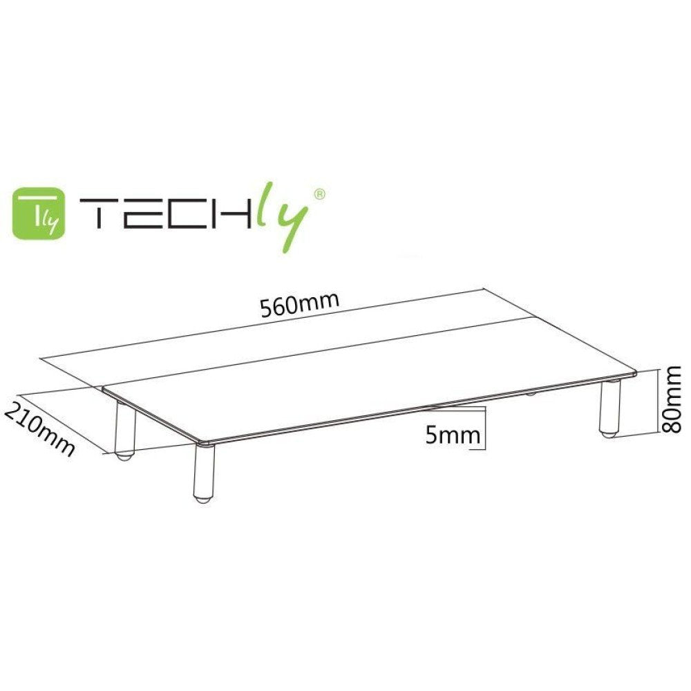 Techly Ica-Ms 461 Soporte De Mesa Para Pantalla Plana 81,3 Cm (32") Independiente Transparente, Blanco