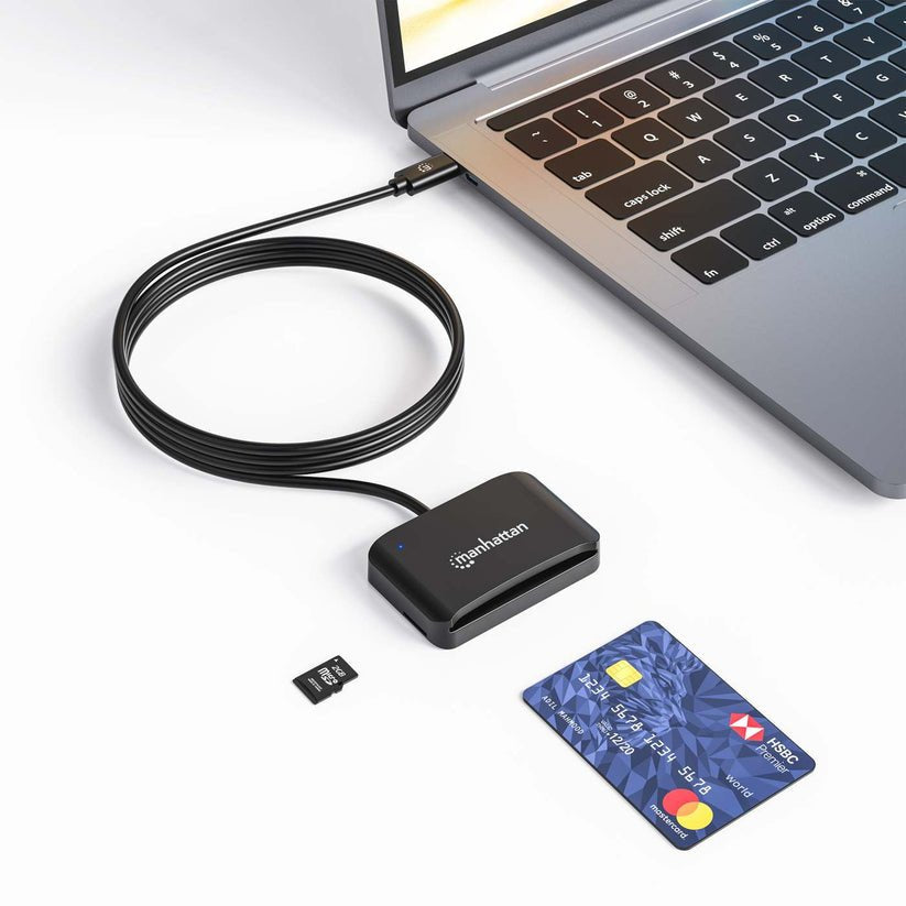 Manhattan Usb 2.0 Tipo-C Lector De Tarjetas Smartcard- Microsdxc