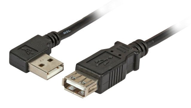Efb Usb2.0 Alargador Cable A (Angulado) - A St.-Bu., 1,8m, Negro, Classic