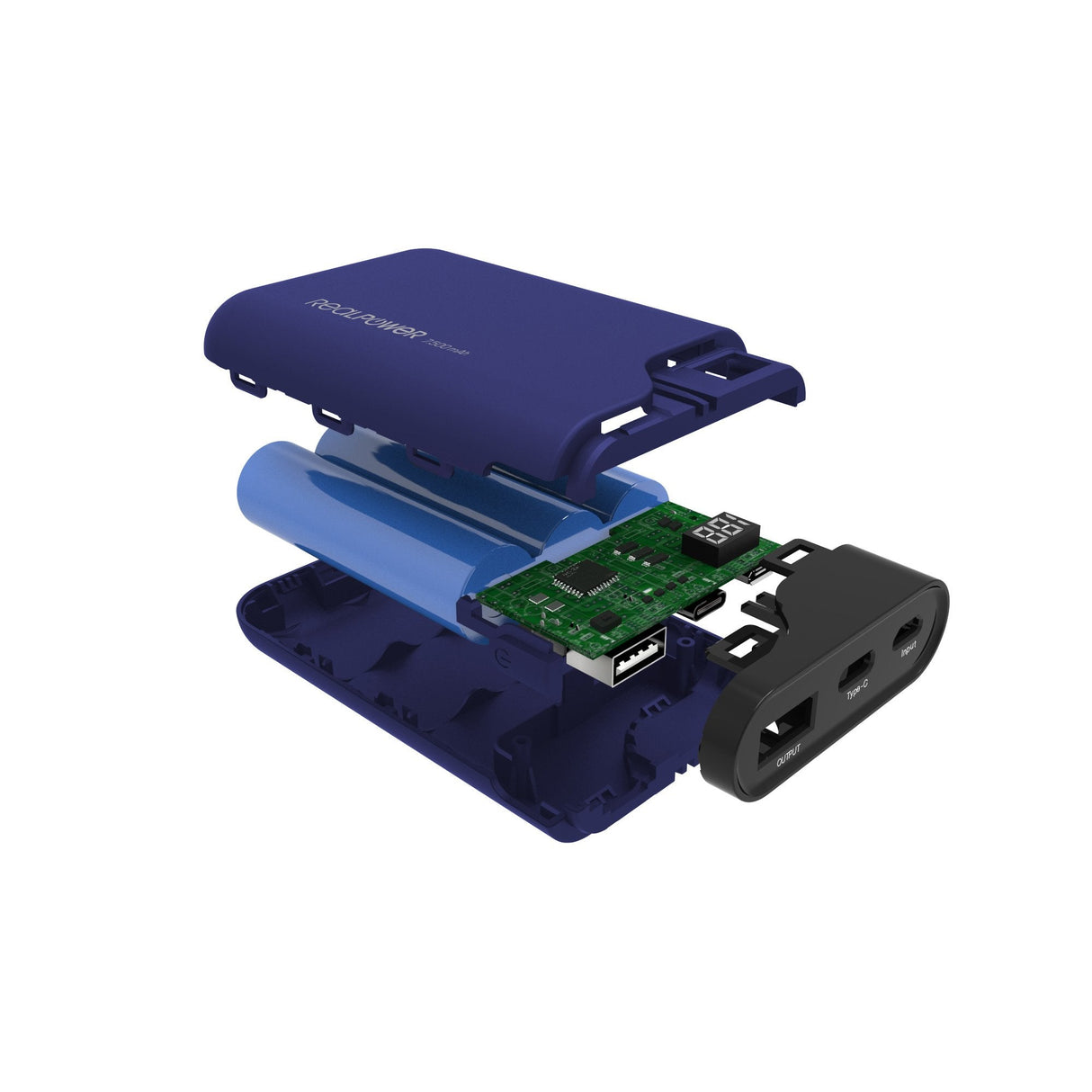 Batería Externa Realpower Pb-7500c Azul Noche, Usb C