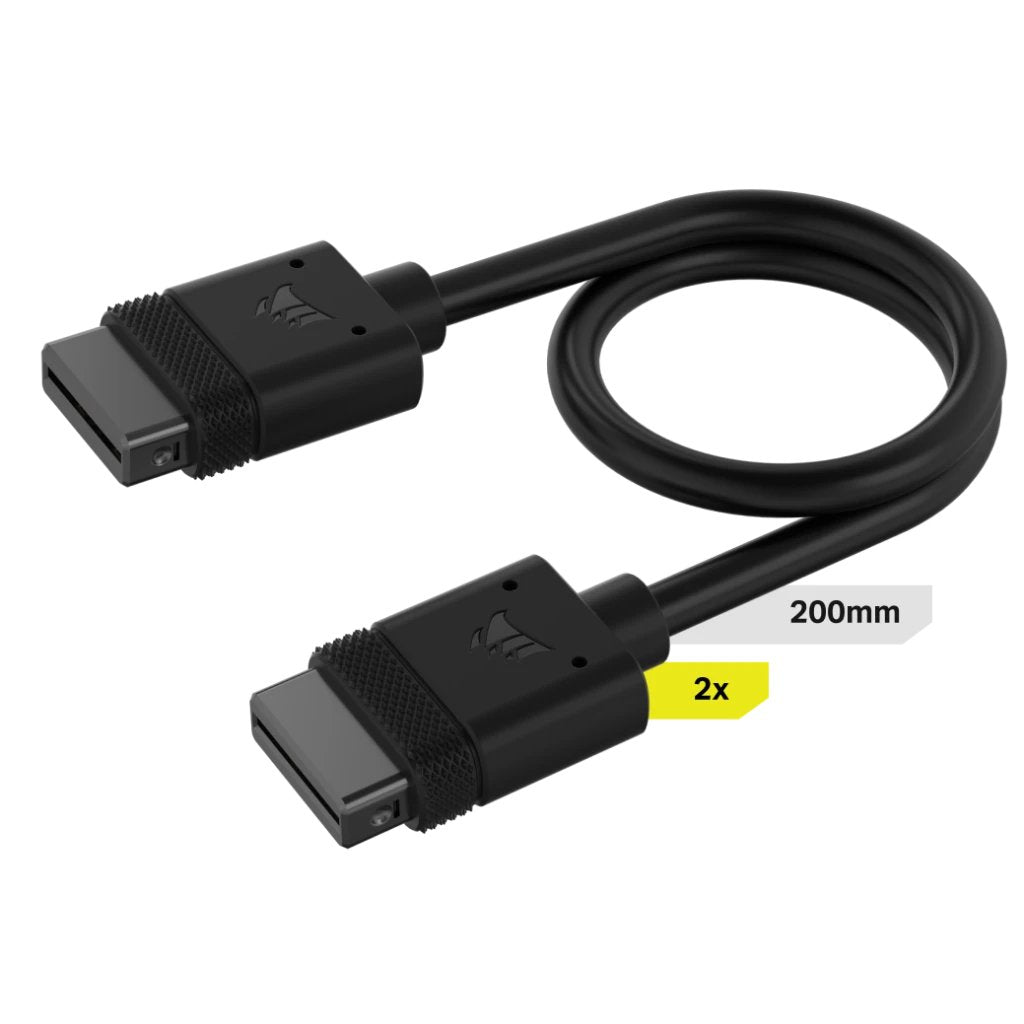 Cable Corsair Icue Link, 200 Mm, Recto Negro, 2 Piezas