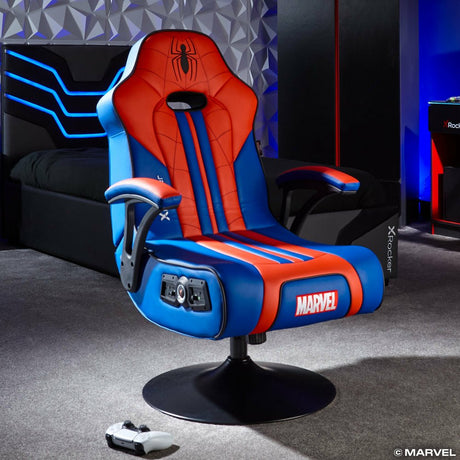 EAN 0094338211955 - X Rocker 2021195 silla para videojuegos Silla gaming Asiento acolchado Azul, Rojo imagen 1