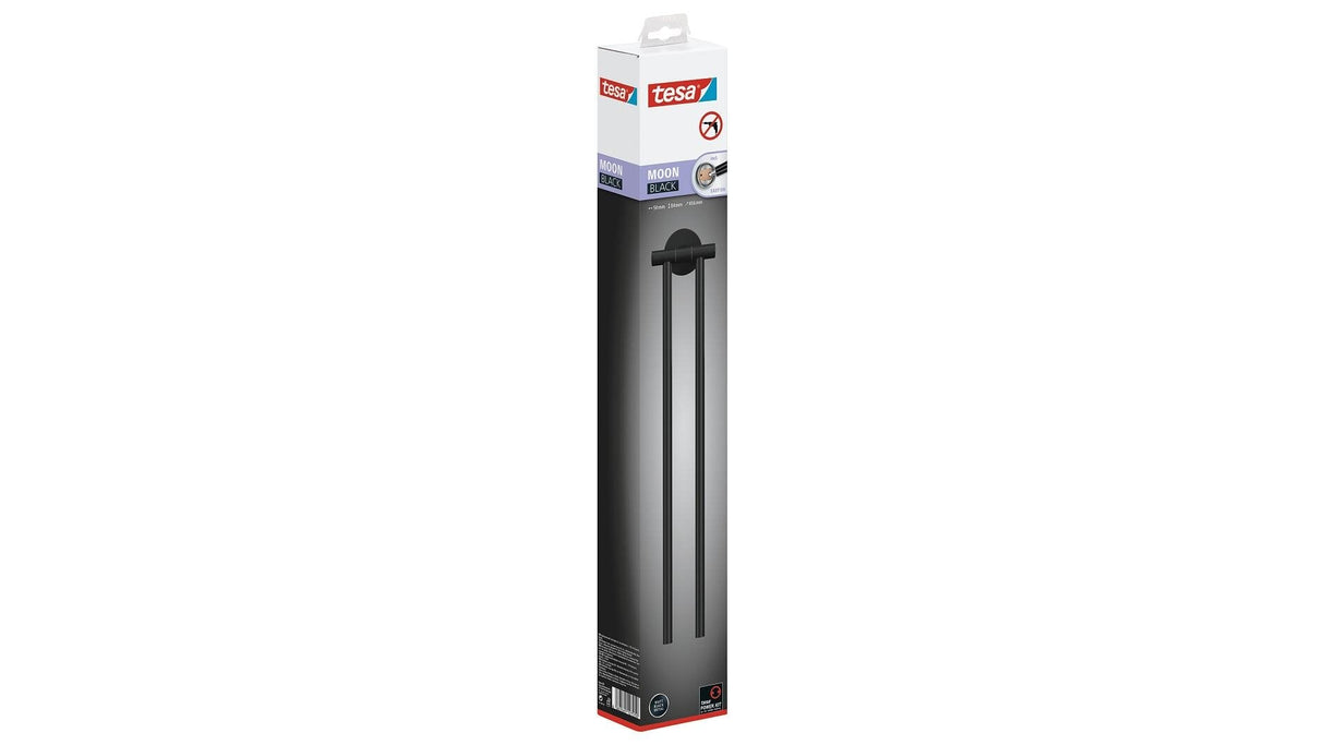Tesa Moon Black Soporte Para Toallas Montado En Pared Negro