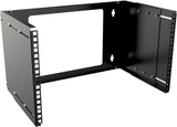 19" 6u Adjustable Depth Open  Frame Rack Wall Mount - Black