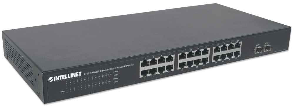 EAN 0766623561044 - Intellinet 561044 switch No administrado L2 Gigabit Ethernet (10/100/1000) 1U Negro imagen 2