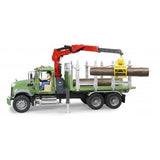 Bruder Bruder Camión Forestal Mack Granito Con Grua Y Troncos 02824