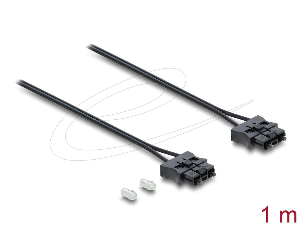 Delock Lwl Pof Kunststoff Servo Anschlusscable Stecker Zu Stecker Durchmesser 2,2 Mm 1 M Schwarz