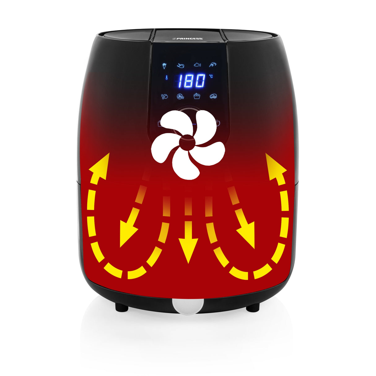Freidora Por Aire Sin Aceite Princess Digital Xxl 182025 1500w Capacidad 4.5l