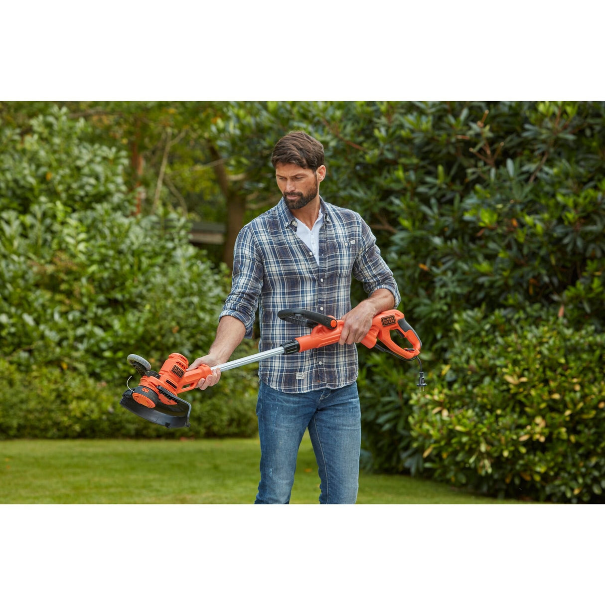 Black+Decker Set Multicortadora 3 En 1 Besta530cm-Qs, Cortacésped Naranja/Negro, 550 W, Incluido Chasis De Cortacésped Besta530cm-Qs