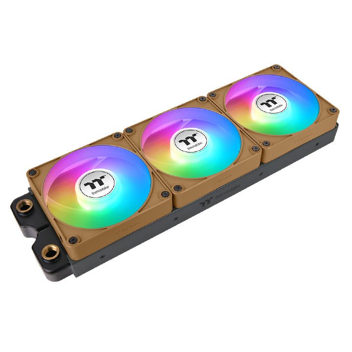 Ventilador De Refrigeración Para Pc Thermaltake Ct140 Ex Argb Sync, Color Arena Grava, Marrón Claro, Paquete De 3, 140 Mm Cl-F218-Pl14gs-A