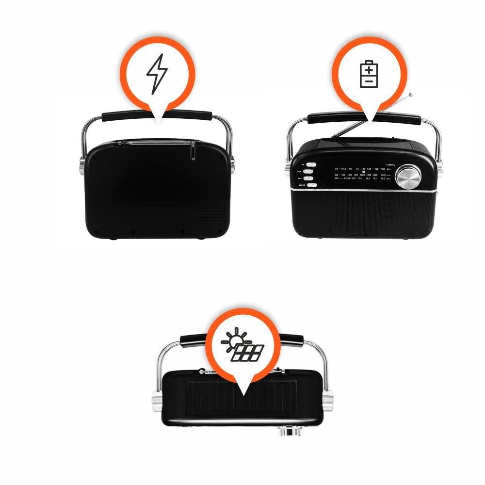 Electro. Radio Manta Bateria + Panel Solar