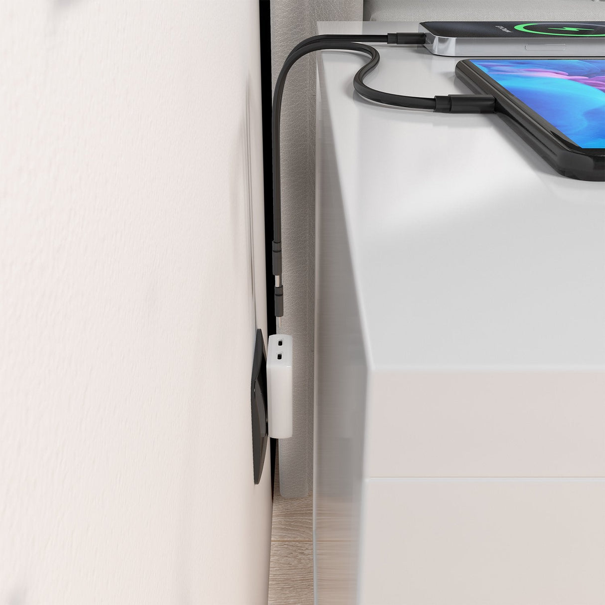 Aisens Cargador De Pared Gan Ultra Delgado 30w, 2xusb-C Pd3.0 Qc4.0, Blanco
