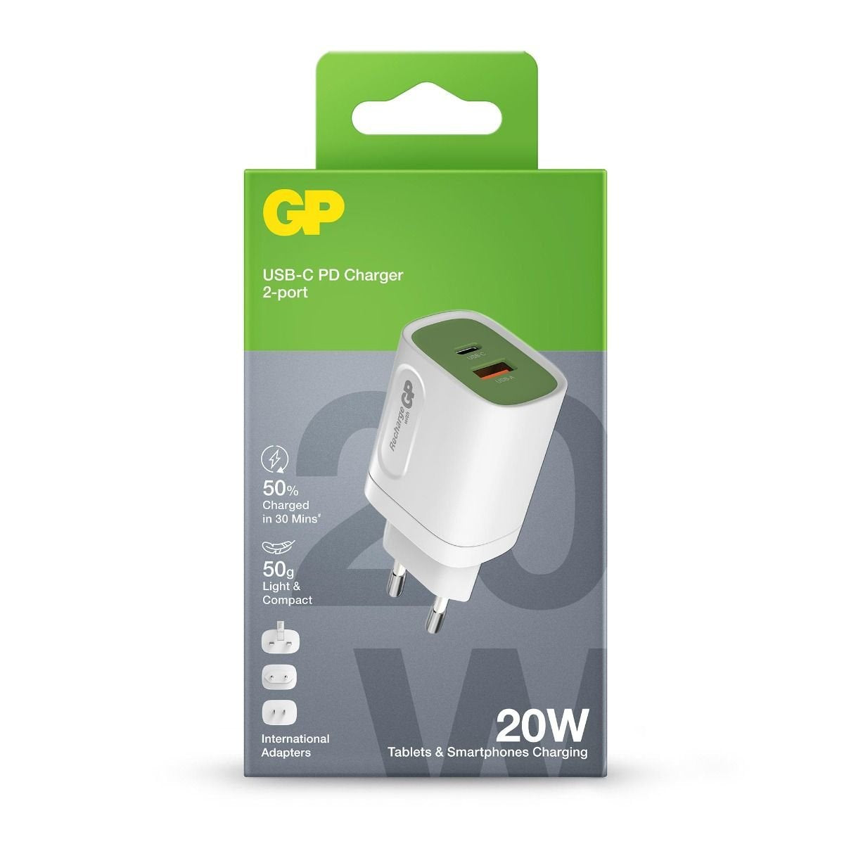 EAN 4891199210174 - GP Batteries 150GP20WPD cargador de dispositivo móvil Universal Blanco Corriente alterna Carga rápida Int imagen 2