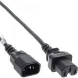 Cable De Alimentación Inline C15 Recto A Enchufe C14 Recto Negro 2m