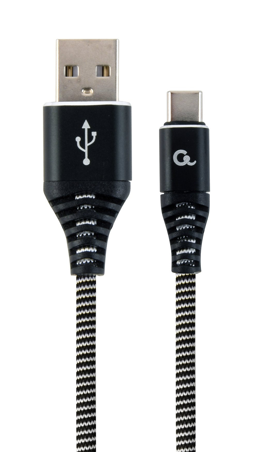 Gembird Cable De Datos Y Carga Usb Tipo C Trenzado Premium, 2m, Negro / Blanco